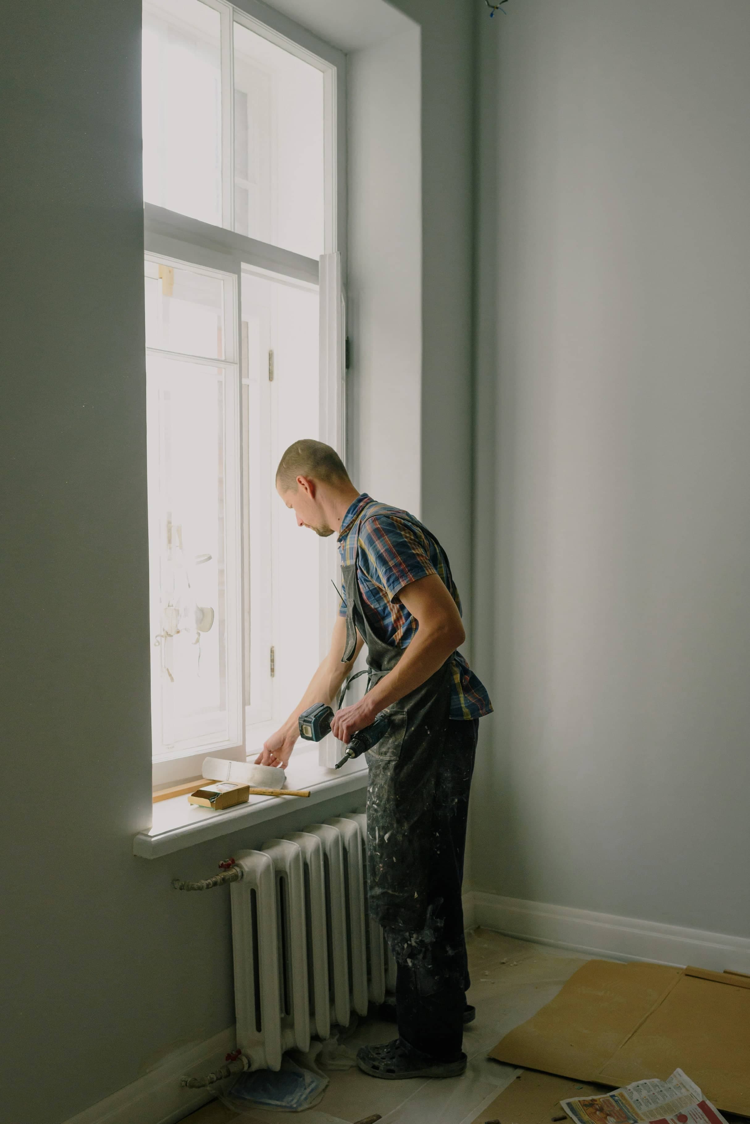 Cleaning floors after construction